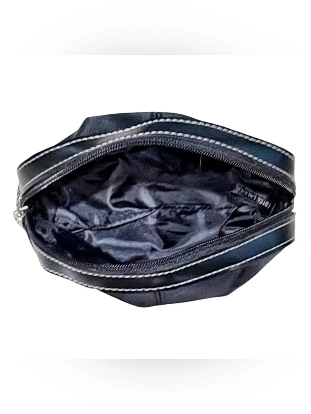 Estee Lauder Black Faux Leather Cosmetic Case | Travel Makeup Pouch Zip | NWOT